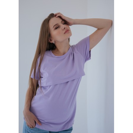 Футболка для вагітних з секретом для годування Лаванда